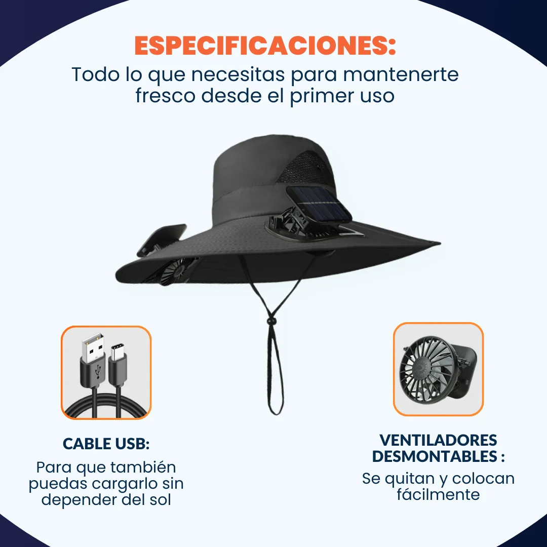 SOMBRERO CON VENTILADORES- AIR PRO